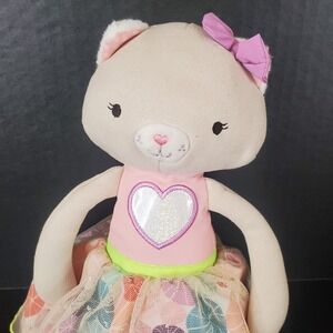 B Softies Kitty Cat Plush Doll 15" Heart Pink Dress Stuffed Animal